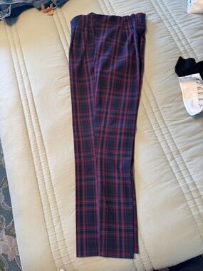 a new day Navy & Red Plaid Cropped Pants